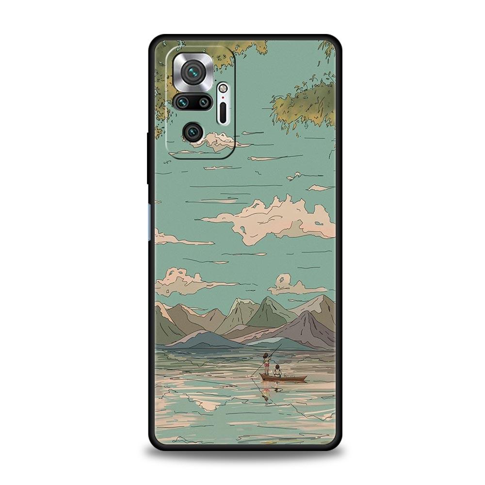 INS Korean Sunset Scenery For Xiaomi Redmi Note 12 5G Phone Case 10C 10 11 9 8 Pro Plus 9S 7 8T 9T 9A 8A 9C K50 K40 Gaming Cover