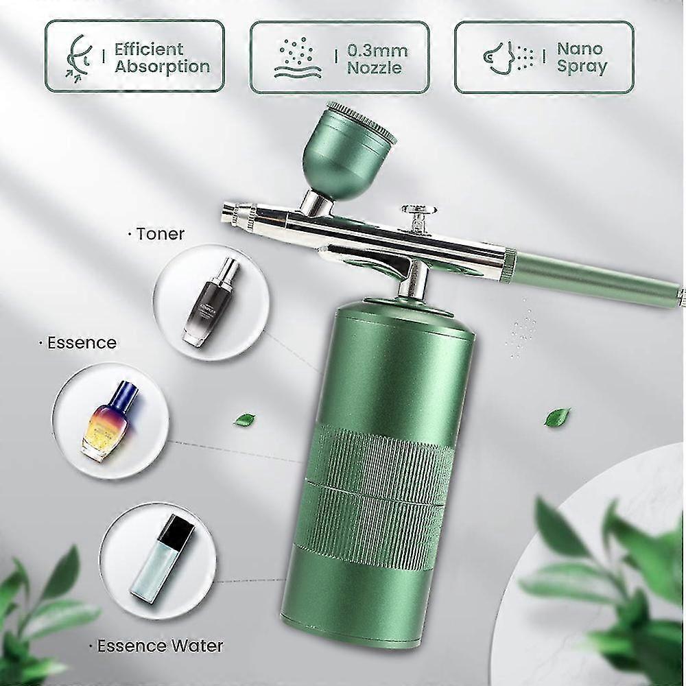 Portable Makeup Airbrush Set With Mini Air Compressor Ink Cup Spray Pen, Serum Toner Nano Mist Sprayer Facial Mister Device