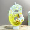 Unicorn Birthday Candles 0-9 Number Yellow Cake Candle Fashion Cartoon Anime Topper Party Cute Decoration