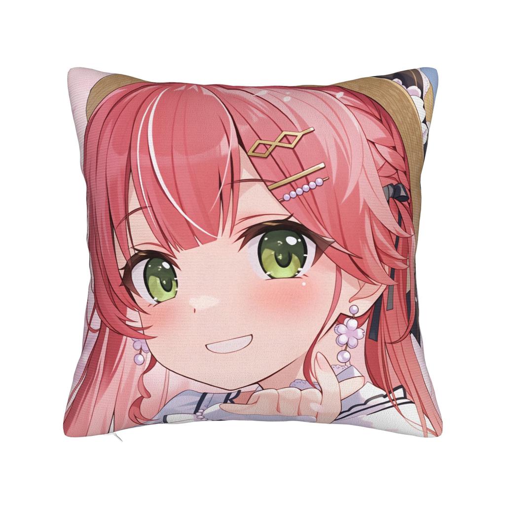 Hot Girl Kawaii Sakura Miko Pillow Cover  Comfy Cushion Cover Morden Pillow Case For Sofa Bedroom Home Decor