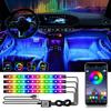Neon 48 72 LED Car Interior Ambient Foot Light with USB Wireless Remote Music App Control Auto RGB Atmosphere Decorative