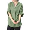 Oversized Tunic Blouse for Dolman Skipper Summer Covers Body No Green [UQQA] Women, Sleeves, Collar, Top, V-Neck, Wear, Plain, Cute, Slimming,