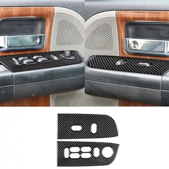 Carbon Fiber Interior Front Window Control Cover Trim For Ford F-150 FX4 2004-08
