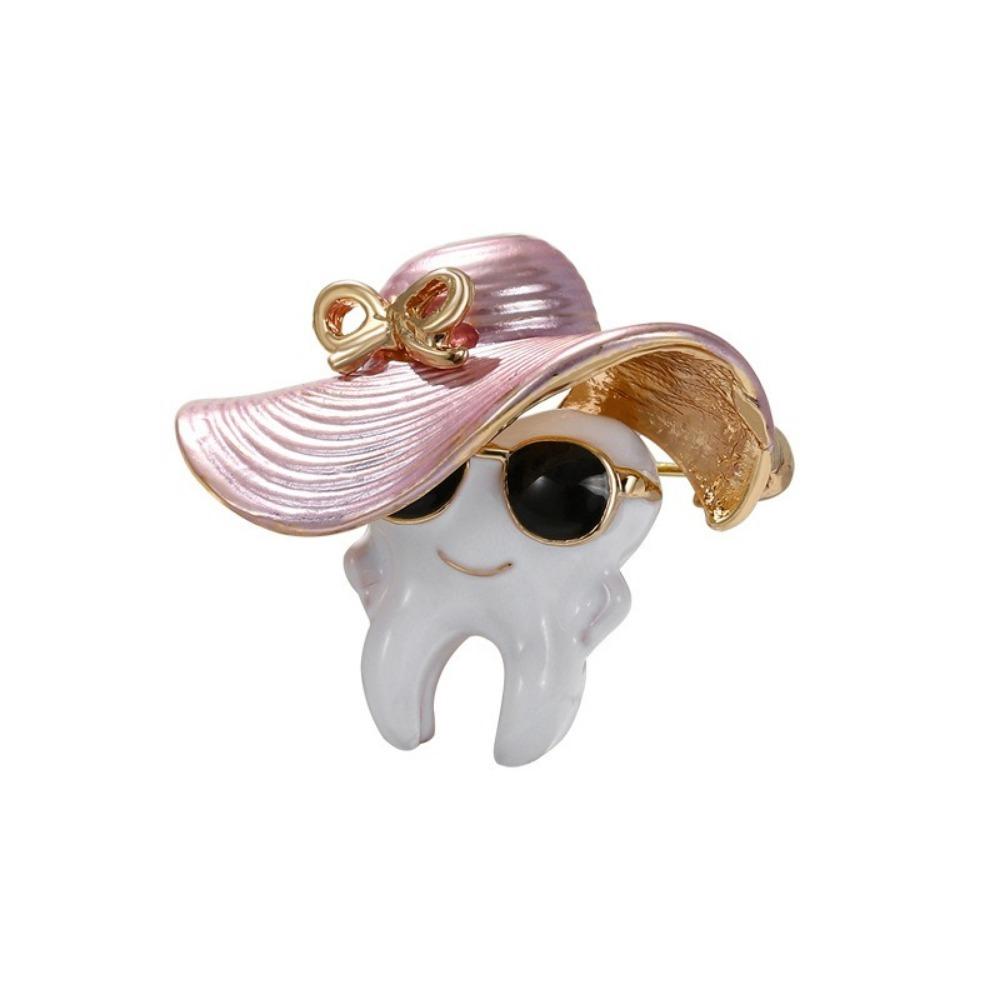 Cartoon Cool Tooth Brooch Zinc Zinc Zinc Alloy Hat Teeth Brooch Fashion Clothing Corsage  Banquet Party