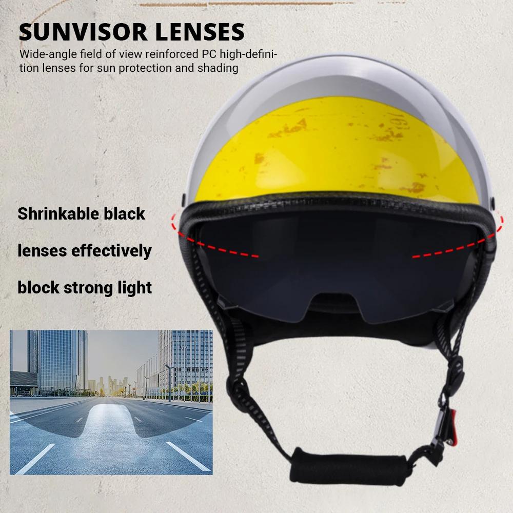 Мотоциклетный шлем Ретро шлем-половинка Ветровое стекло HD Визоры Capacete De Moto Helmest Шлем для скутера Велосипедный шлем Мужской Женский
