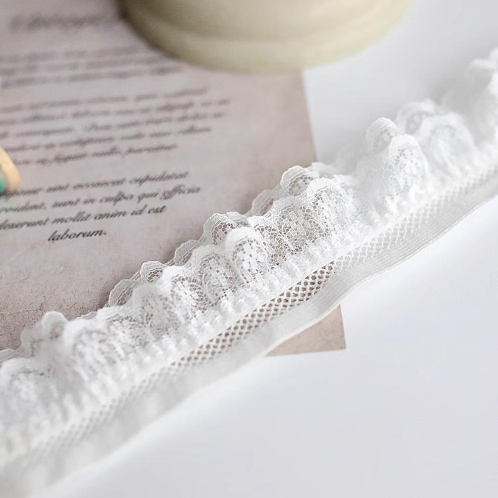 1 ярд Белое Черное Эластичное Кружево Ткань Ручная работа Сделай сам Аксессуары Вечеринка Свадебное Украшение