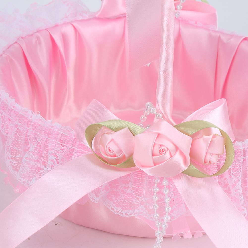 Портативная корзинка для цветов из свадебного кружева   Контейнер Декорация для вечеринки, церемонии