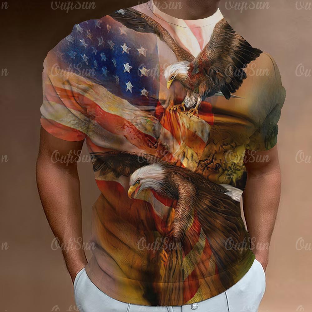 American Eagle Tees Graphics 3D Printing Mens T-shirt Fashion Casual Tops Unisex Oversized O-Neck Short Sleeve T Shirts