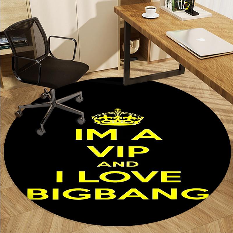 BIGBANG Pattern Round Rug, Indoor/Outdoor Mat, for Picnic, Gameroom, Bedroom, Office, Living Room, Home Decor Carpet, Birthday Gift