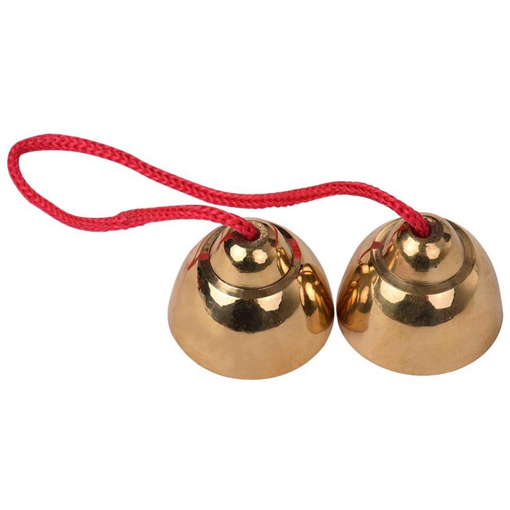 1 пара золотых сплавных колокольчиков, ударных колокольчиков, музыкальных инструментов, ритмических игрушек, ручных колокольчиков
