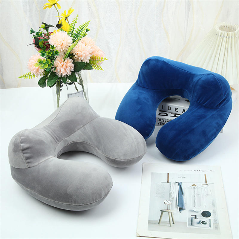 Подушка для путешествий в форме буквы U, надувная подушка для головы и шеи в автомобиле, портативная, съемная и моющаяся, для путешествий, офисные принадлежности