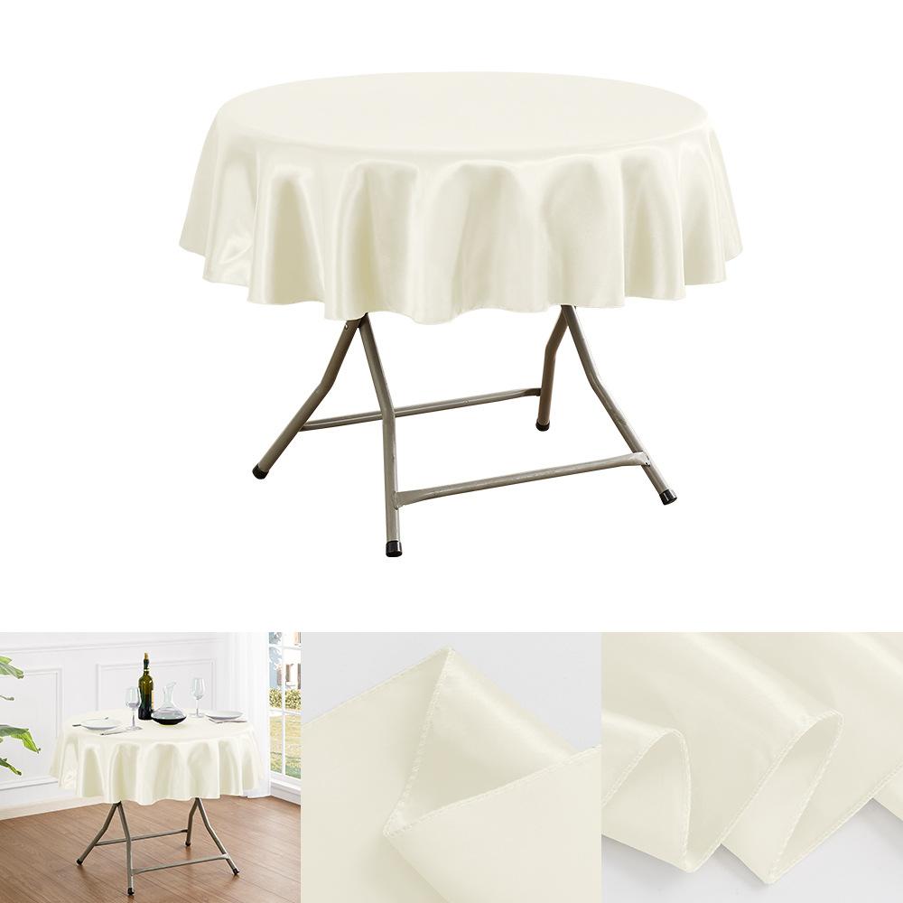 Round Satin Tablecloth Sky Blue Bright Silk Tablecloth For Baby Shower Wedding Birthday Party Banquet Christmas Table Decor