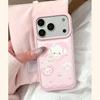 Пшеничное Облачное Пирожное Ударопрочный Мягкий Чехол для Apple iPhone 13-17 Pro Max, Белый/Розовый