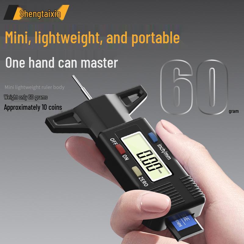 Цифровой штангенциркуль Shengtai Xin 0-25 мм, измеритель глубины протектора