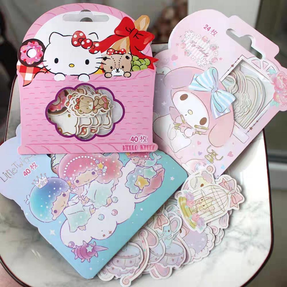 Оригинальные наклейки Sanrio Милые Мультяшная игрушка Мелоди Наклейки для скрапбукинга Кружка для воды Канцелярские принадлежности Декор Наклейка Подарки для девочек