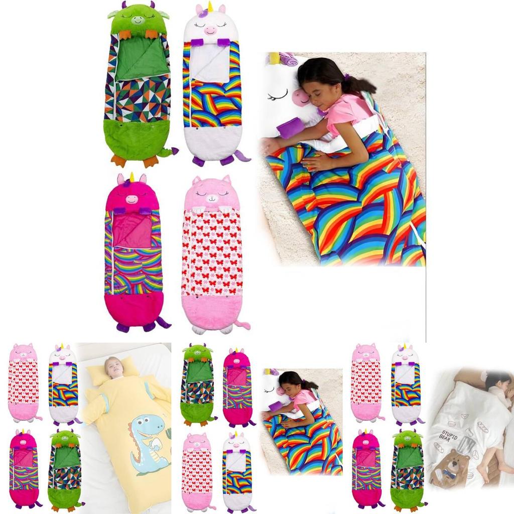 Уютный детский спальный мешок из ПП хлопка с дизайном единорога, акулы и кошки для детей