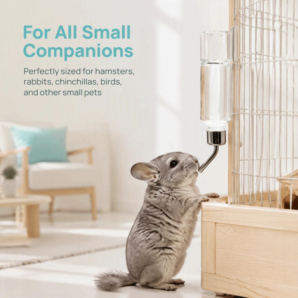 Stainless Steel Ball Nipple Water Feeding Bottle Hamster Water Bottle For Cage Crate