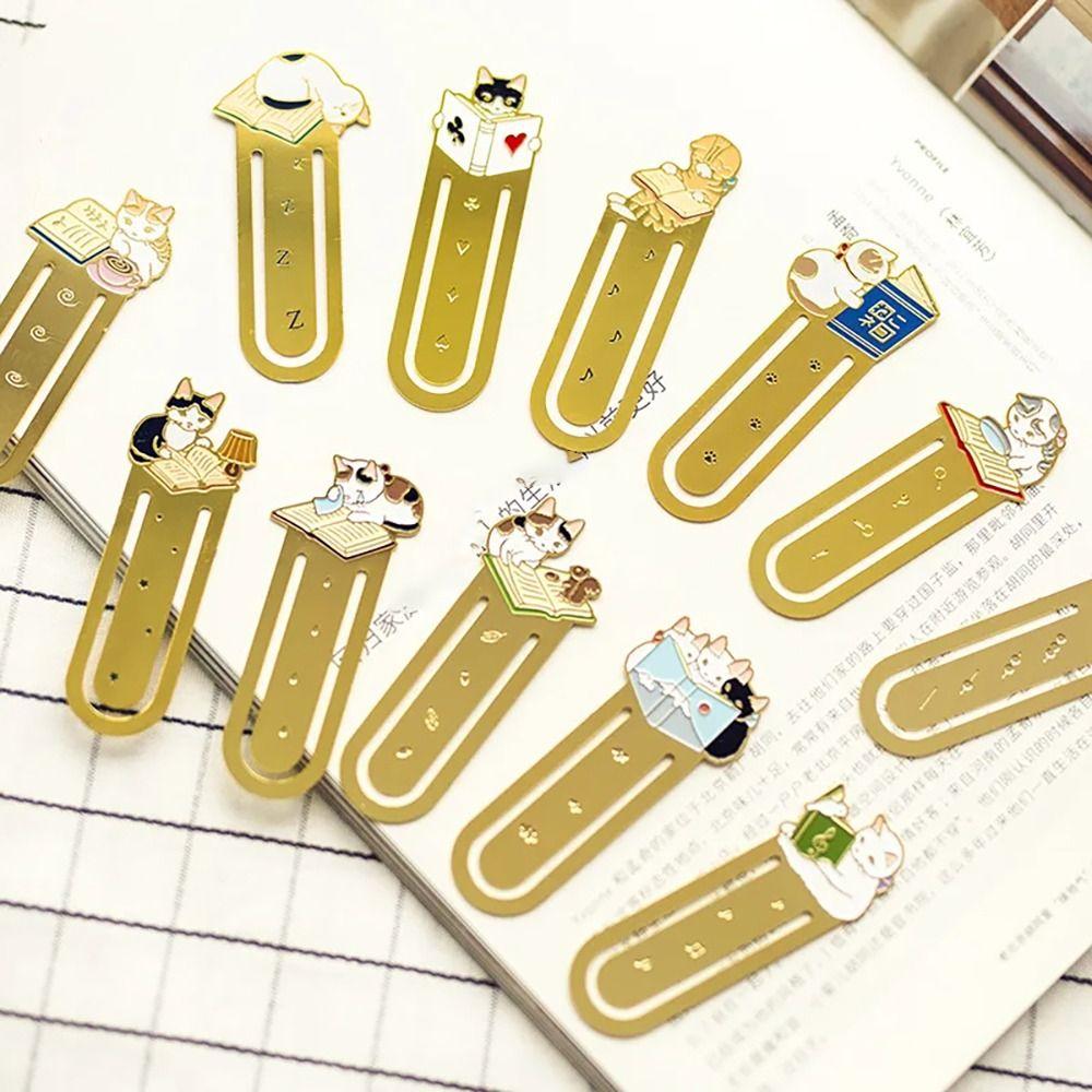 Закладка для книг Kawaii Reading Book Clip Cat Pagination Mark в японском стиле Metal Bookmark Gifts