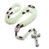 2Pcs 10mm Rosary Beads Luminous Necklace Jesus Crucifix for Cross Pendant Necklaces Glow In Dark Religious Jewelry
