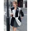 Черный и белый маленький пиджак для женщин Ранняя весна и осень Новый нишевый костюм Верх