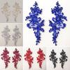 1Pair Embroidery Flower Lace Applique Exquisite Crafts Stickers Fabric DIY Dress Gown Bag Jeans Fashion Clothing Decoration