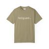 Fatigued... T-shirt | Minimal Text Tee, Neutral Tone