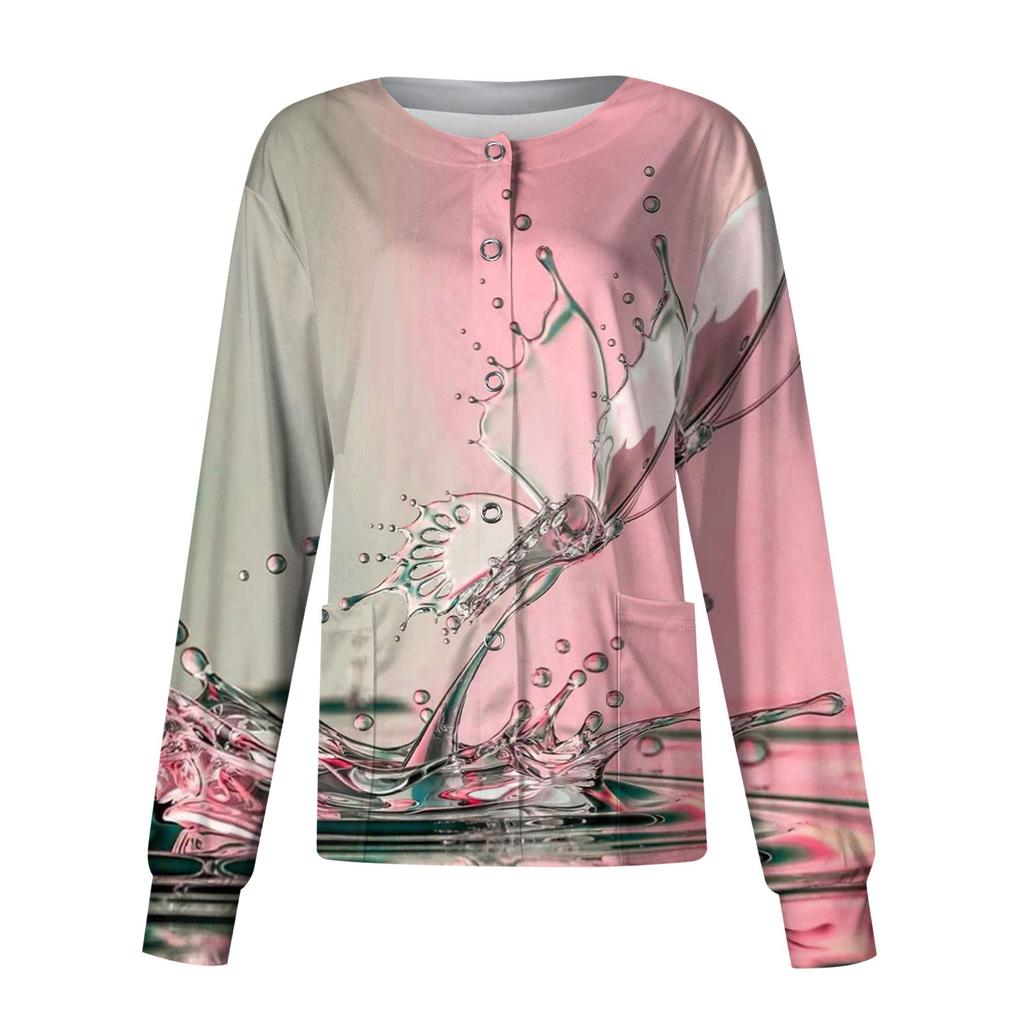 Женский однобортный защитный комбинезон с длинным рукавом и карманом, рабочий воротник-стойка, кардиган, куртка, топ