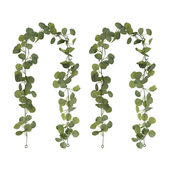 Искусственная эвкалиптовая гирлянда, лозы ручной работы, реалистичный вид, яркий цвет, не требующие ухода листья эвкалипта, искусственные растения