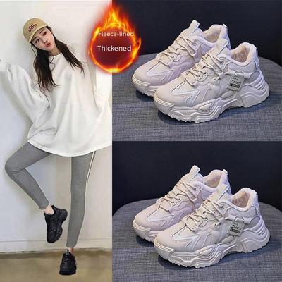 Ins Plus Velvet Dad женские зимние 2024 универсальные корейские студенческие теплые спортивные хлопковые туфли K-9-1