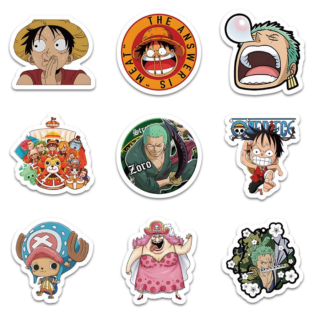 10/30/50/100 шт. Кавайные японские аниме-наклейки ONE PIECE, милые мультяшные наклейки-граффити с Луффи, Зоро для детских игрушек, телефонов, багажа