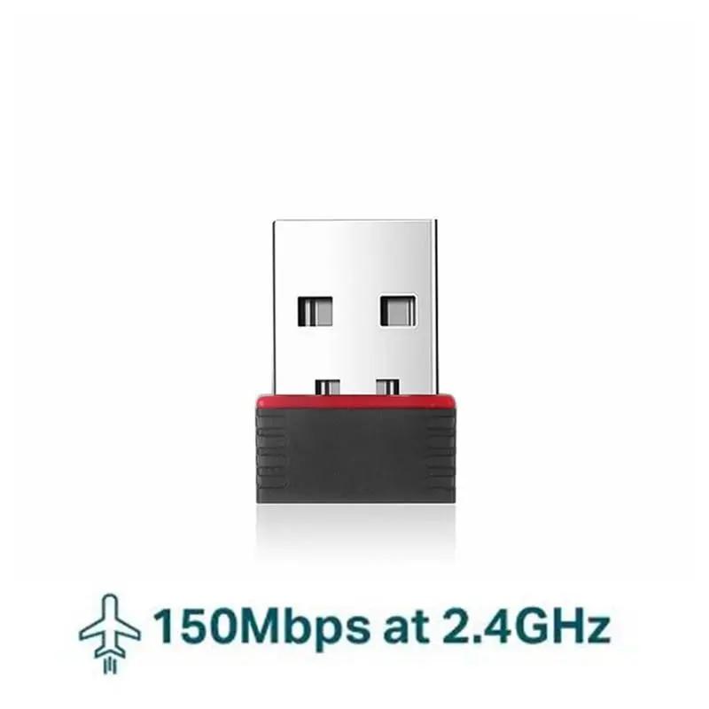 150 Мбит/с Mini USB WiFi адаптер Беспроводная сетевая карта 2,4 ГГц Беспроводной адаптер Dongle 802.11b/g/n rtl8188 Приемник для настольного компьютера ПК