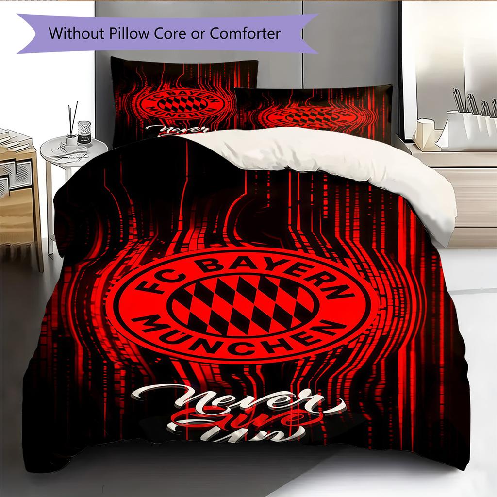 FCB logo Pattern Bedding Quilt Set Quilt Cover Pillowcase Home Decoration Birthday Gift (1 * duvet cover + 2 * pillowcase, without core)