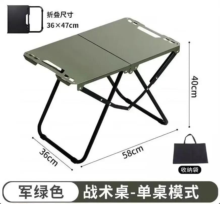 Outdoors Lightweight Folding Picnic Table Aluminum Camping Foldable Table Space-Saving High Load Capacity BBQ Travel Hiking