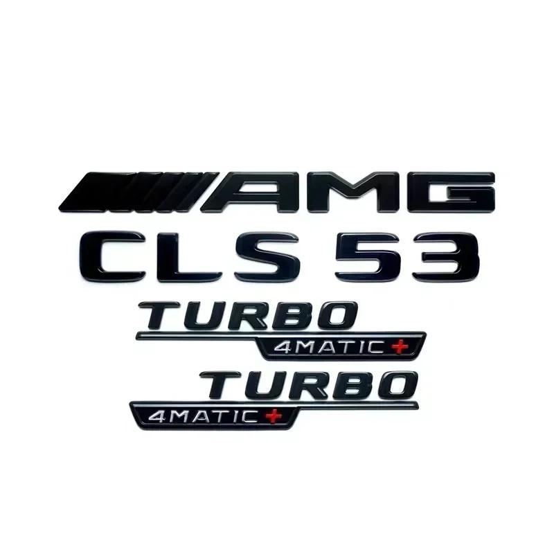 Car Sticker 4pcs/set 3D ABS Car Sticker for Mercedes-Benz CLS Class TURBO 4MATIC Modified AMG Logo CLS 53S 63S Tail Label Fender