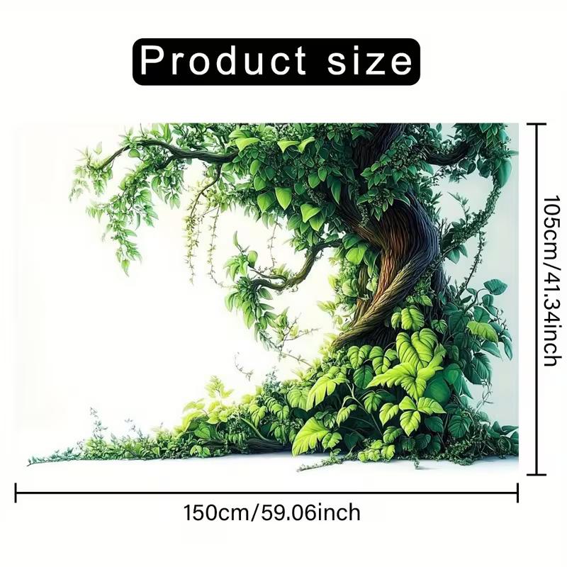 2D Lush Forest Tree Backdrop Tropical Plant Greenery Photo Booth Banner