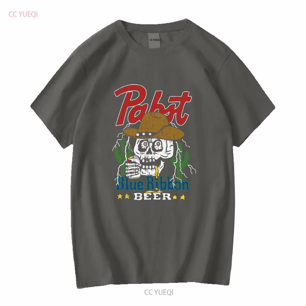 Pabst Blue Ribbon Beer T Shirt Adult Size Large Color Washed Black vintage Washed Breathable Comfortable Stretched Unisex