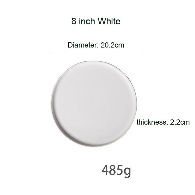 Круглые цельные обеденные тарелки Матовые керамические плоские подносы для стейков Посуда для говядины Спагетти Салат Кухонная посуда Десертные тарелки