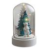 Christmas Figures In Glass Dome Tabletop Decoration LED Light Up Christmas Cloche Ornaments for Indoor Home Tabletop Decor