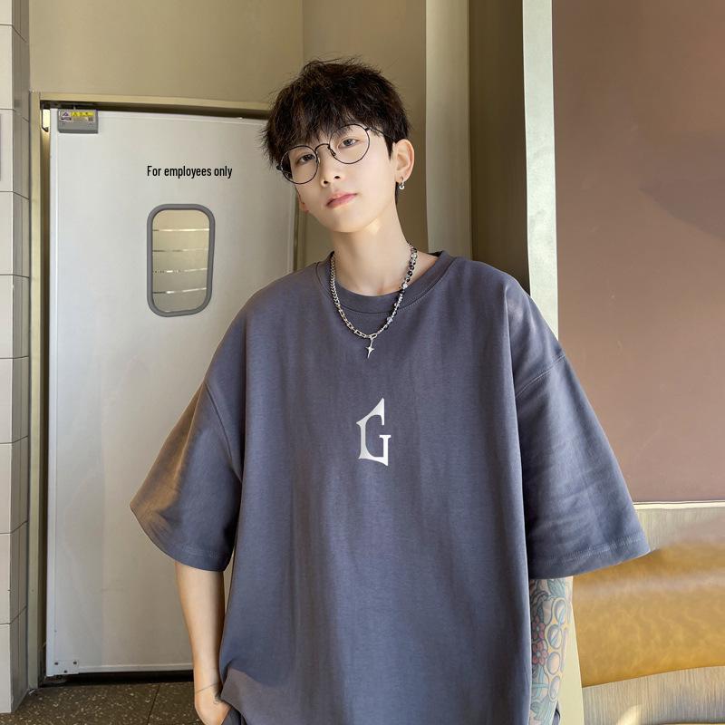 Мужская летняя 2023 футболка оверсайз с коротким рукавом в стиле стритвир