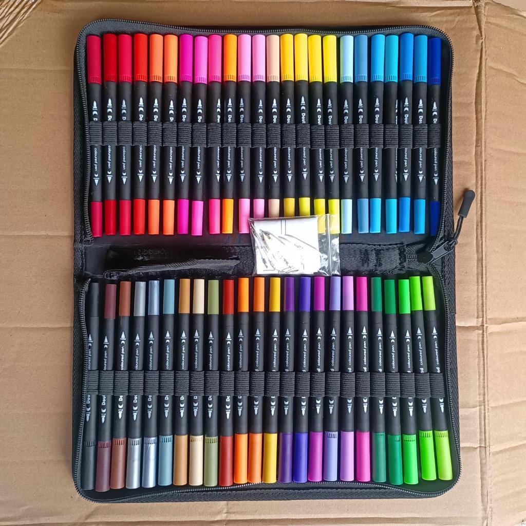 Eco-Friendly Double-Head Watercolor Brush Set for Kids - Art, Painting, & Coloring Markers