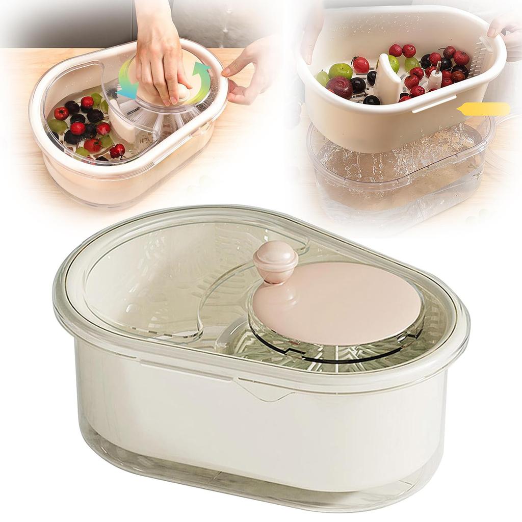 Fruit Cleaner , Portable Fruit With Lid, Fruit Washer , Fruit And Vegetable Cleaner With Colander And Bowl