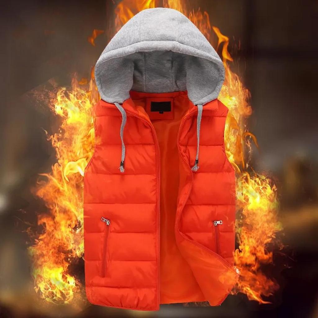 Пара Стиль Мода Сплошной Цвет Карман Молния Хлопок Пальто Жилет Пальто Женщины И Мужчины