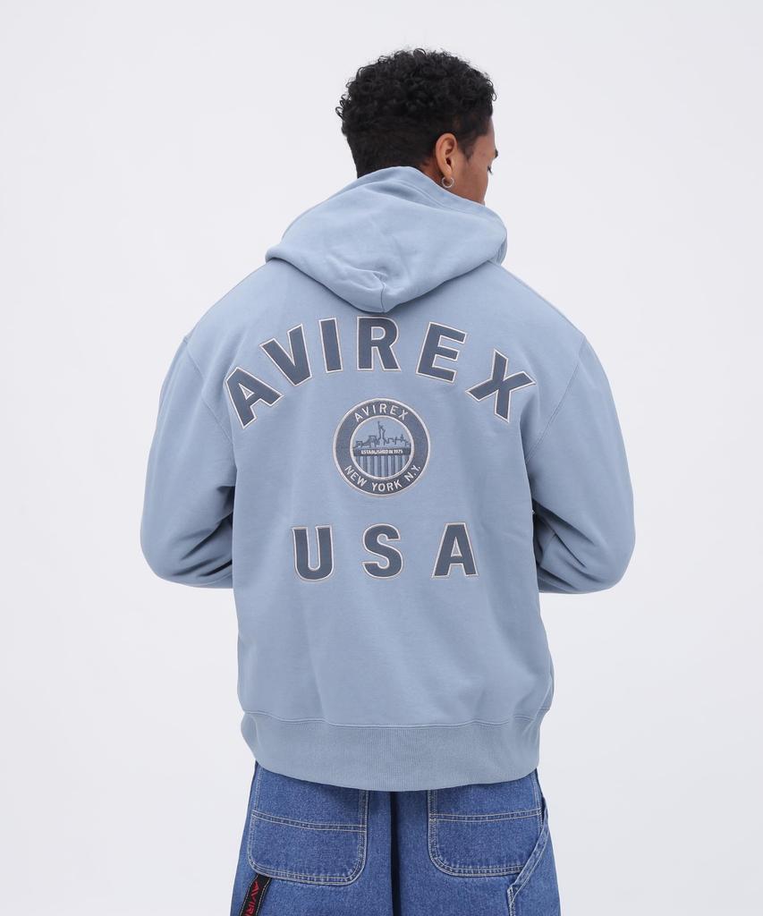 Avirex NYC Varsity Logo Zip Sweat Size Sax Parka, Men's, M, 391, (Product Code 783-4231002)