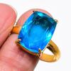 Натуральный драгоценный камень топаз Swiss Blue Ювелирное кольцо из стерлингового серебра 925 пробы Размер 14 AR-16578