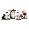 Halloween Ghost Ornaments Wooden Ghost Decorations Spooky Wooden Ghost Halloween Decorations for Table Office Desk