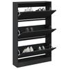 Shoe Cabinet Black 80 x 21 x 125.5 cm Engineered Wood
