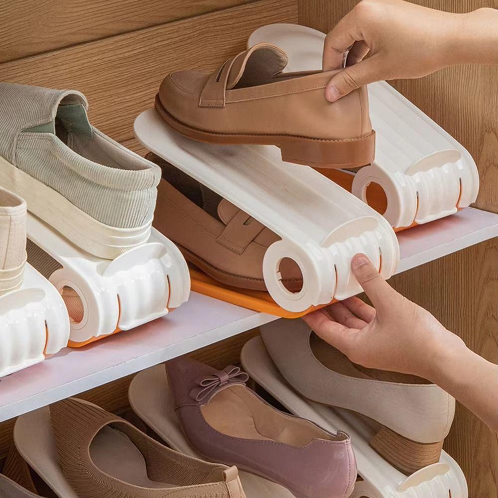 Регулируемый органайзер для обуви с отделениями для обуви, двухслойный органайзер для обуви, новая полка для обуви