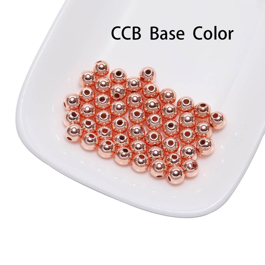 Круглые шарики-разделители CCB для изготовления украшений своими руками - Золотой, Серебряный, Розовое золото, Бронзовый, Черный - 3-12 мм, 30-400 штук