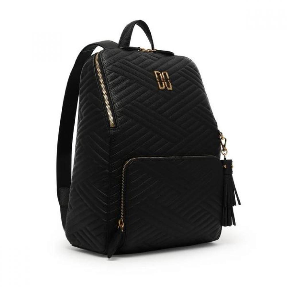Daks Black Cutting Dd Logo Quilted Leather Backpack Dcba2f369bk