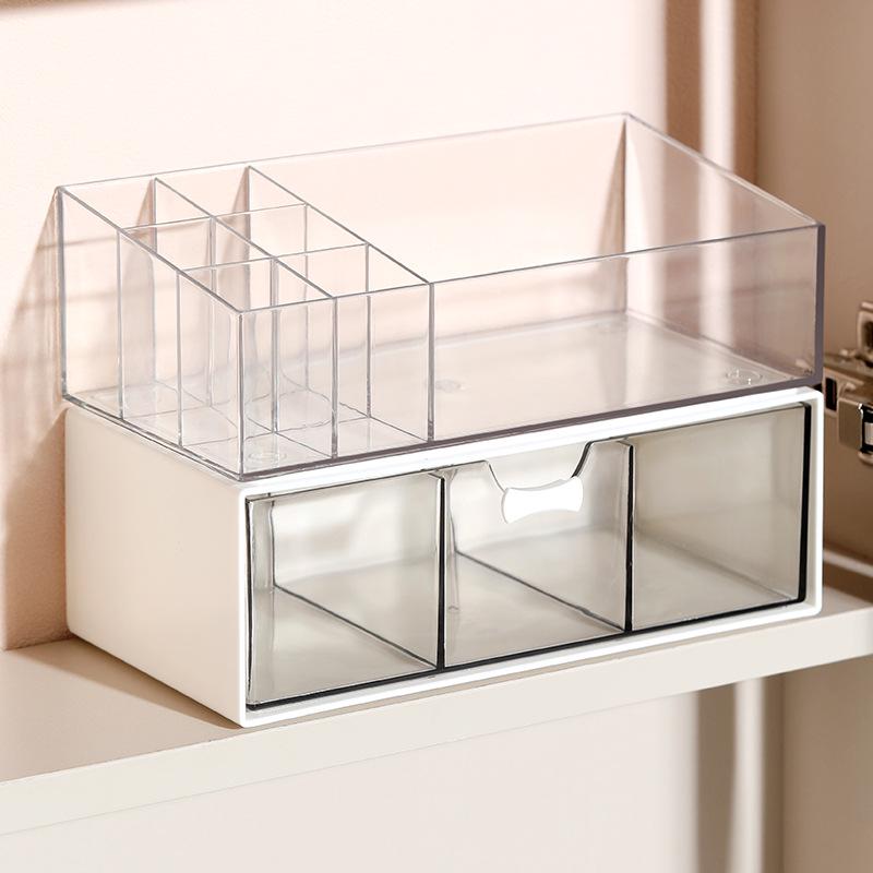 Узкий зеркальный шкафчик для ванной со встроенной полкой - Органайзер для косметики и губной помады